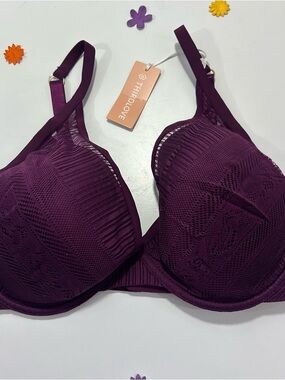 ThirdLove Plum Everyday Lace Underwire Plunge Bra 38E NWT